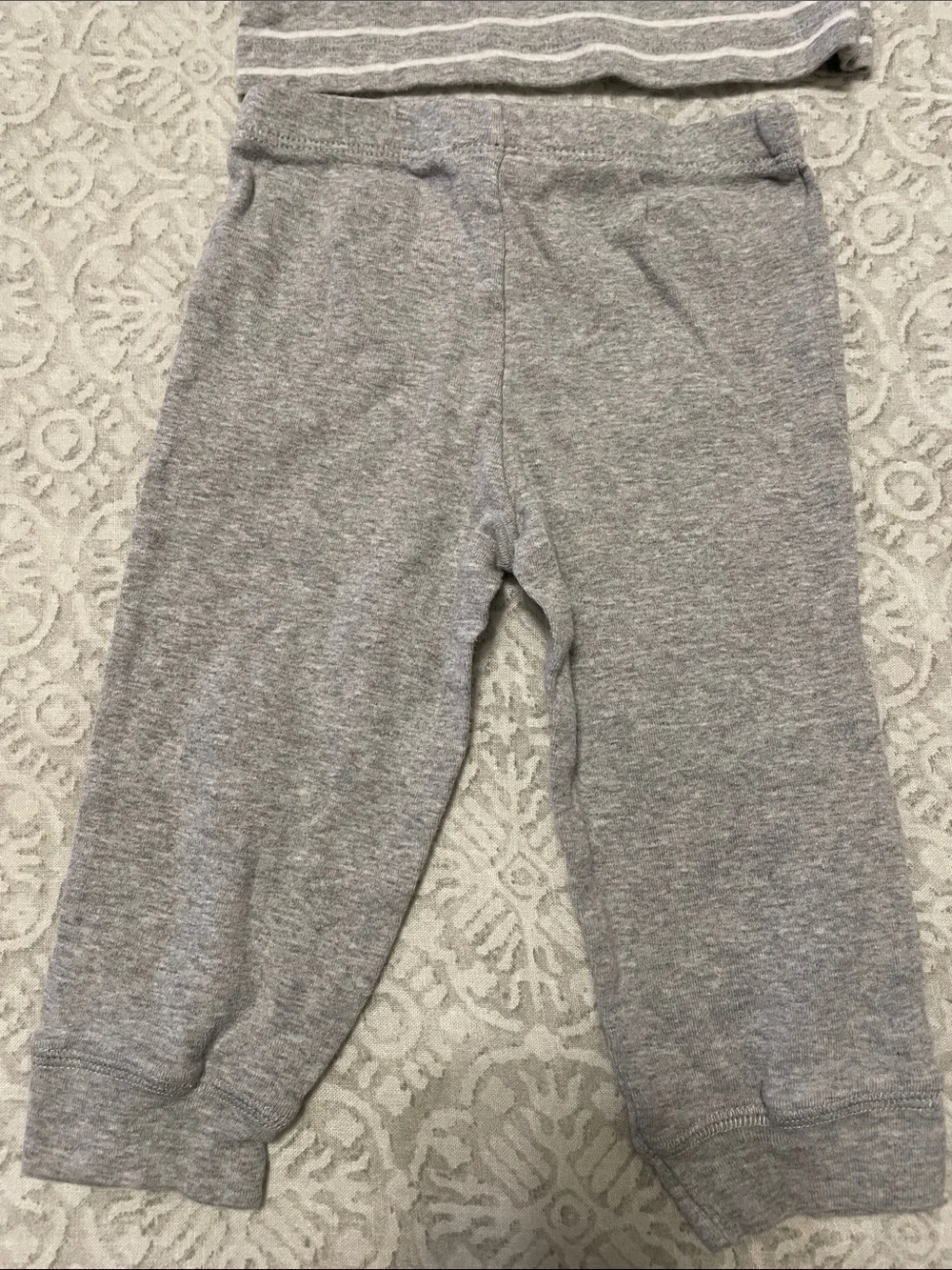Carter's Gray and White Striped Dinosaur Set with Blue Spikes